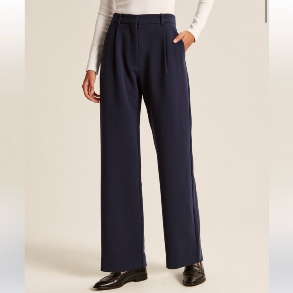 ABERCROMBIE & FITCH Tailored Straight Navy Blue Trouser Pants Size 28 / 6
